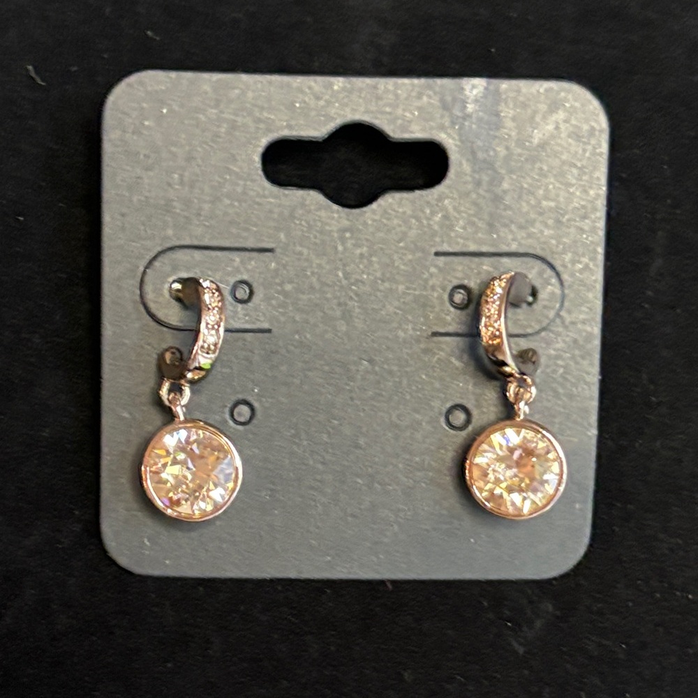NEW Givenchy Rose Gold CZ Dangle Earrings